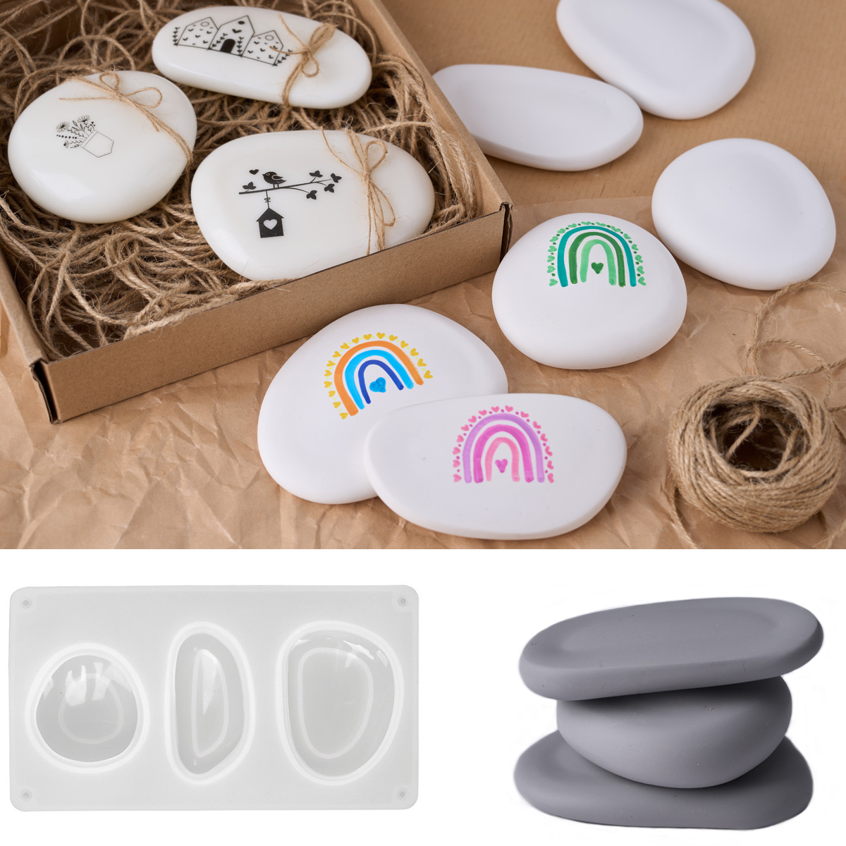 Soap Making Business - 3D Creatieve Steen Siliconen Kaars Schimmel