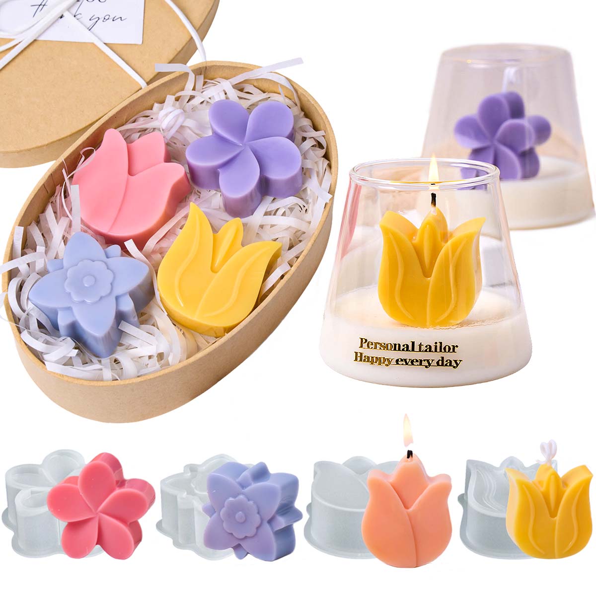 Soap Making Home - Bloemvorm Siliconen Kaars Schimmel DIY Tulp